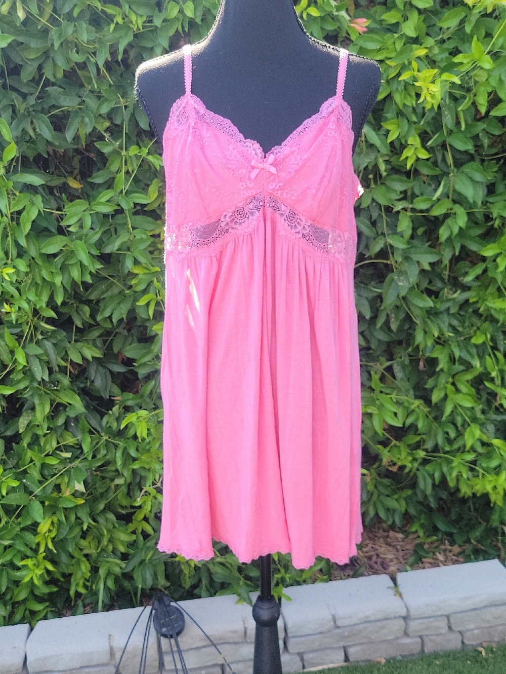 INC International Concepts Pink Lace-Trim Chemise XL
